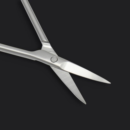 Manicure scissors "Premium", narrow, bent, 10.5 cm, on the blist, color is a matte silver-7