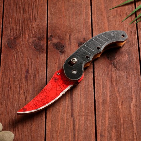 Wooden souvenir "Automatic folding knife" red