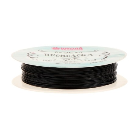 Wire for beadwork, diameter: 0.5 mm, length: 10 m, black color-1