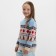 New Year. Knitted children's katan scandinavia size 32 (110-116 cm), blue