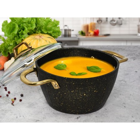 A set of dishes of 3 objects: 2 pots, pan, black color, 2.8/4.3 l/26 cm-2
