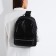 Women's backpack made of artificial leather with lightning, 3 pockets, black color