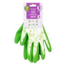 Garden gloves, polyester, with latex coating, size 8, mix, Garden show