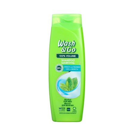 Wash & Go shampoo with menthol for all hair types, 360 ml