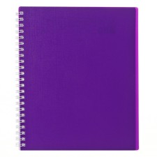 A notebook of 80 sheets in a cage on a riding crest, plastic cover, offset block, purple