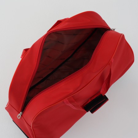 Road bag on wheels, external pocket, red color-4