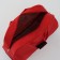 Road bag on wheels, external pocket, red color