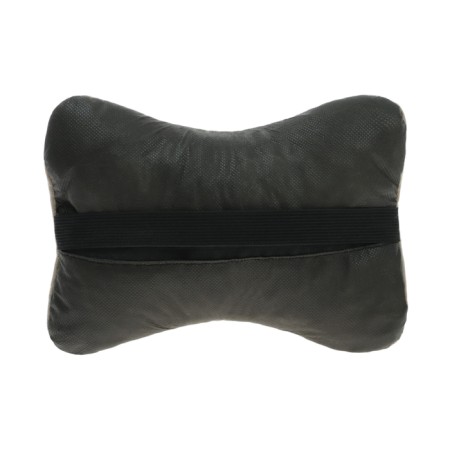 Car bone pillow, on a headrest, velor, beige, rhombus, 16 x 24 cm-11