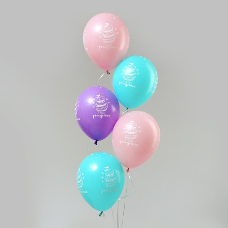 Shar Latex 12 "Tasty Birthday", pastel, set 15 pcs., Mix color-1
