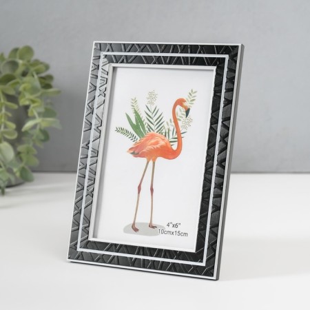 Photo frame plastic 10x15 cm "Double section" black 17.8x12.8x0.9 cm-2