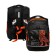 School backpack, 40 x 25 x 22 cm, Grizzly, ergonomic back, laptop department, black/orange