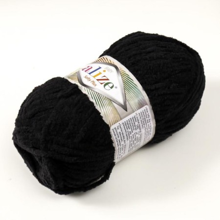Yarn "Softy Plus" 100% micropoliester 120m/100g (60 black)-1