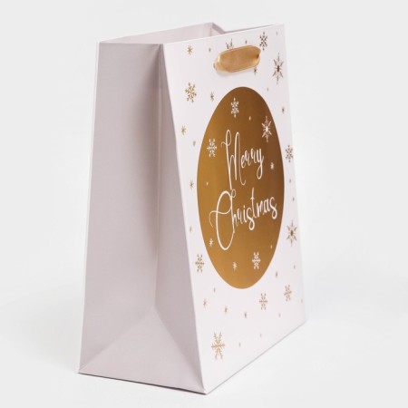 Gift, laminated, "golden snowflakes", 18 x 23 x 10 cm-2