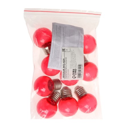 LED lamp, G45, E27, 1.5 W, for BelT-LITA, transparent, red, set 10 pcs-4