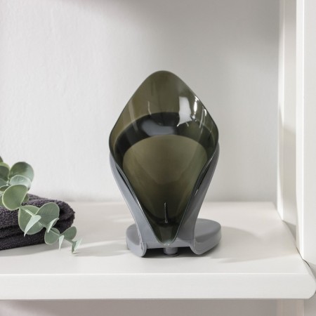 Soap dish of the Dolyana "Drop", 18 × 9 × 12.5 cm, black color-2