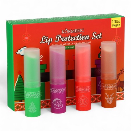 A set of lip balms (aloe vera, coconut milk, strawberries, grapes)
