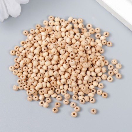 Wooden beads 4 mm., Hole 1.5 mm. 10 gr. (400 - 440 pcs.)-1