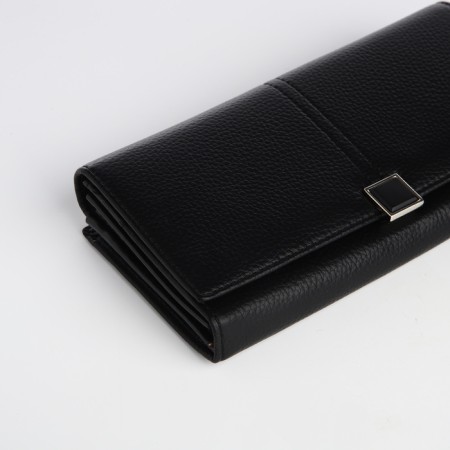 Women's wallet on a magnet, black color-2