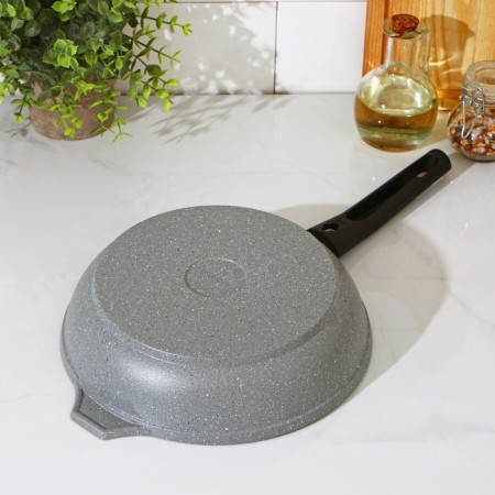 Pan, d = 22 cm, anti -stick coating, removable handle, color light marble-9