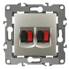 Double audio socket, ip20, era12, mother of pearl