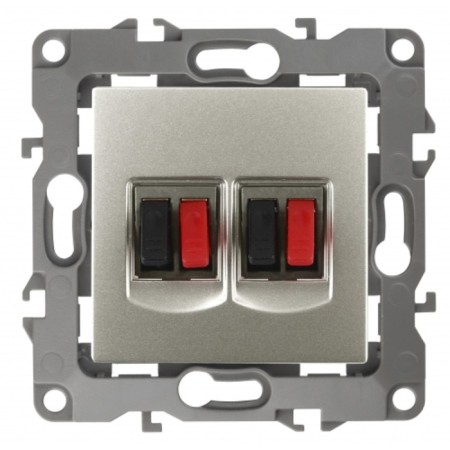 Double audio socket, ip20, era12, mother of pearl