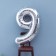 Foil ball 40 ", number 9, silver color