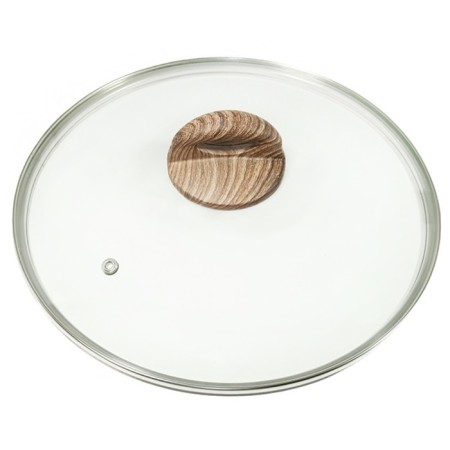Glass cover Panairo Wood, Soft-Touch pen, with a lid, D = 24 cm-2