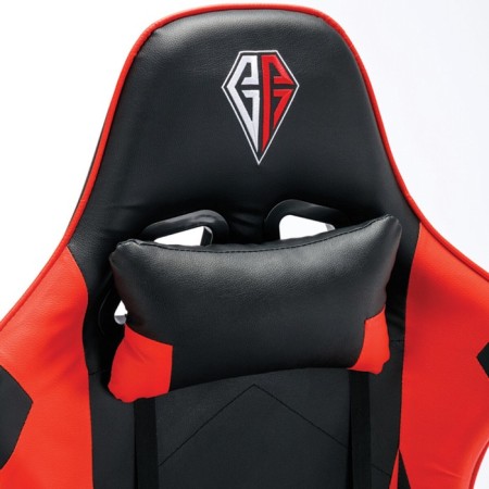 Playing armchair Brabix Hunter GM-130, two pillows, eco-leather, black/red-5