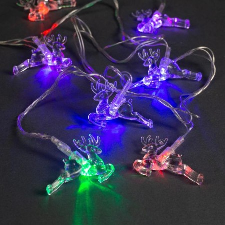 Garland “thread” 5 m with nozzles “deer”, IP20, transparent thread, 20 LED, glow of multi (RG/RB), flashing, 220 V