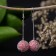 Earrings hanging “braids”, pink color in silver, 6.5 cm