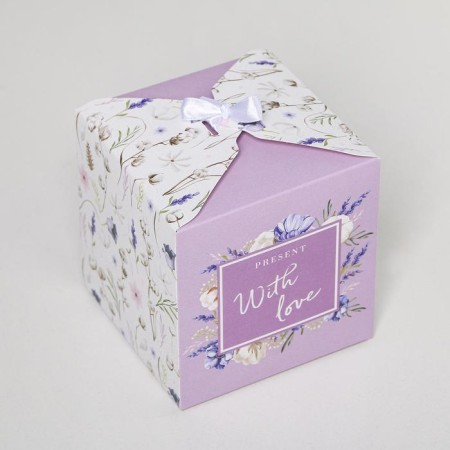 Gift folding box, packaging, “With Love”, 12 x 12 x 12 cm-4