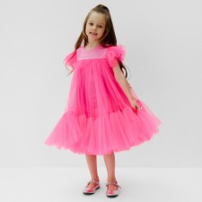 Dress for a girl with a magnificent skirt KAFTAN, height 98-104, bright pink color
