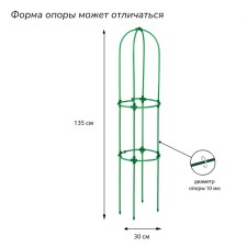 Shpalera, 135 × 30 × 1 cm, metal, green, 