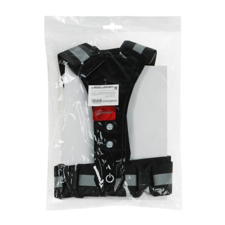 Signal vest, reflective with adjustable size, black, LED signal, 4 modes-5