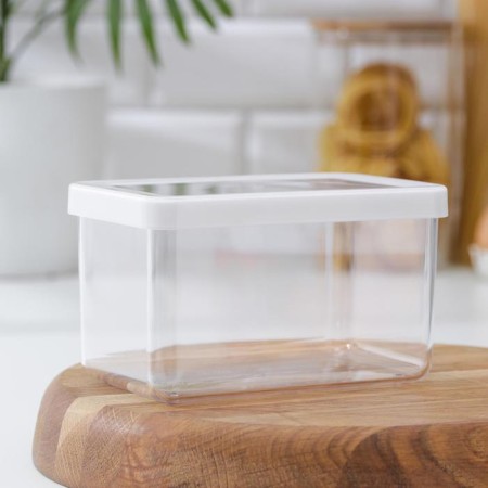 Container for bulk products "Step", 1.1 l, 16 × 10 × 9.5 cm, white color
