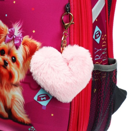 School backpack 38 x 30 x 16 cm, ergonomic back, stavia "york", pink-9