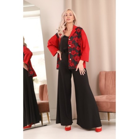 Female jacket, size 46, red color-5