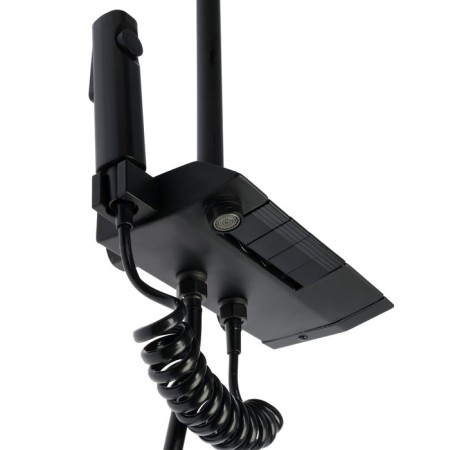 The shower system Zein Z3897, upper and vaporing watering can, PVC hose, temperature screen, black-19