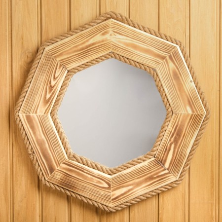 Mirror "octagonal" firing, pine 54x54 cm-1