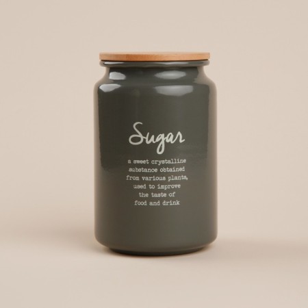 Sugar Bank SL Home, 9.5 × 14 cm, gray color, with a bamboo lid-5