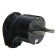 Electric fork Universal A0105, with grounding, angular, 16 A, 250 V, euros, black