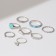 A set of rings 8 pieces "aliens", colored in silver, 13 size