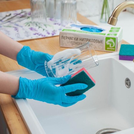 Set of household sponges with a cleaning layer of the share "Standard", 9 × 6 × 2.5 cm, 5 pcs-6