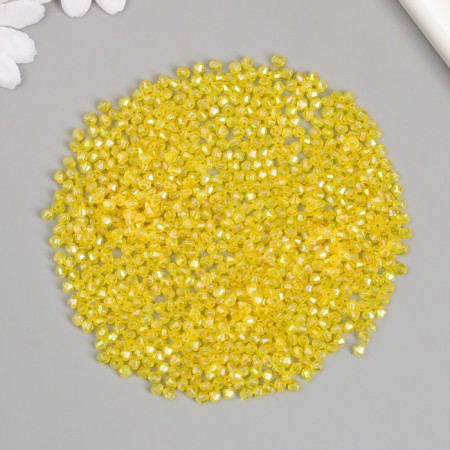 Beads for creativity Plastic "Rhombus Crystal Holography" Yellow "set 20 grams 0.4x0.4 cm-2