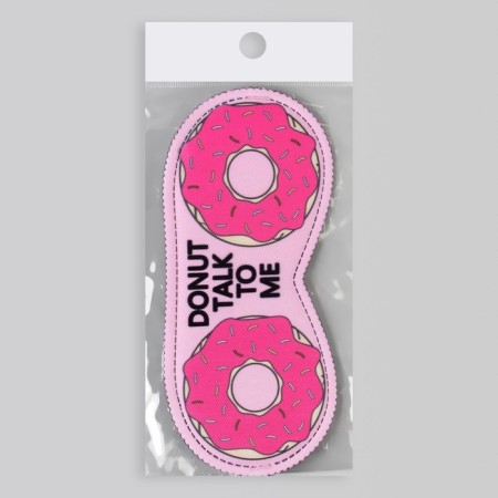 Sleep mask "Donuts" 19.5 × 8.5 cm, elastic band is single, pink color-4