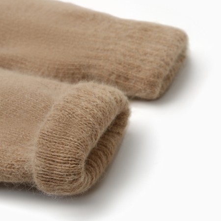 Women's mittens MIST with rabbit wool, rr 22 cm, col. coffee-8