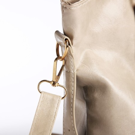 Zipper bag with lightning, beige color-4