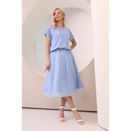 Women's skirt, size 50, blue color-1