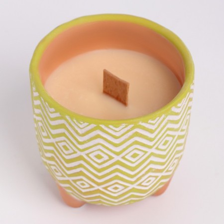 A candle made of soy wax in the kashpo "Patterns with legs", 9x8.5 cm, mix-2