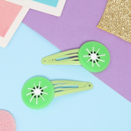 Invisibility for hair "Adele" (set 2 pcs) sliced ​​kiwi, 5.5 cm, green-1